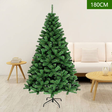 Sapin de Noël artificiel de 1,8m avec 800 branches et support pliable en métal, sapin de Noël artificiel en PVC de qualité supérieure,idéal pour la maison, le bureau et la décoration de fête