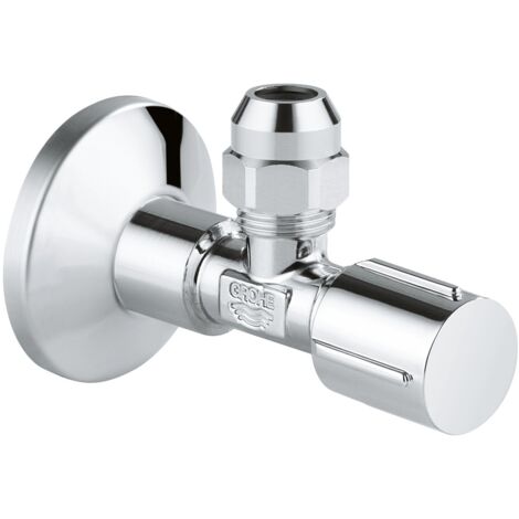 Robinet équerre d'arrêt 1/2'' – Raccord mural 1/2'' – Sortie 3/8'' – Finition GROHE StarLight® – 22037000