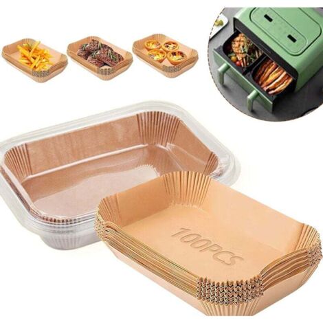 LaBlanc - 100 pièces Papier Cuisson pour Air Fryer, 20,5x14cm,Rectangulair Paper Liner Friteuse Sans Huile Accessoires pour