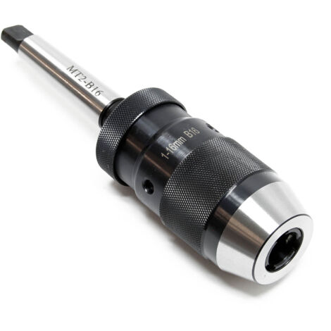 Wiltec – Mandrin pour perceuse à colonne MK2-B16 – Plage de serrage 1-16 mm – Cône morse intégré – Serrage automatique haute force