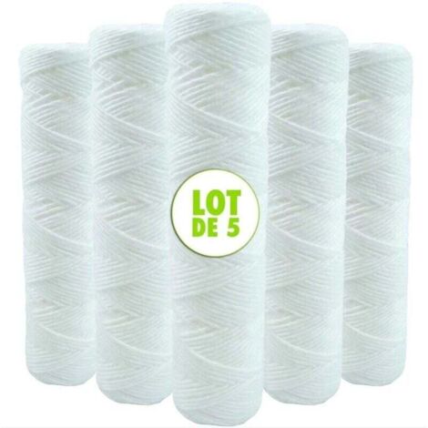 Lot de 5 Cartouches Bobinée Filtre à Eau Anti Sédiments - Compatibles Filtre 10 pouces