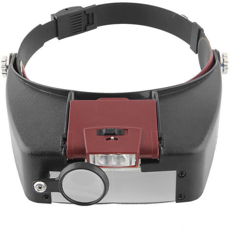Coocheer – Lunettes loupe grossissante avec éclairage LED – Grossissement 1,5x à 10x – Lentilles HD pour lecture, couture, bijouterie – Monture ergonomique rouge (1/5)
