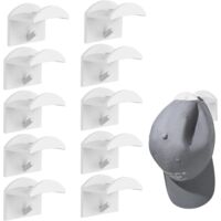 10 Pcs Porte Casquette,Support Casquette,Porte Casquette Mural,Range Casquette,Porte-Casquettes De Baseball Casque De Baseball Adhésif Sans Perforation,Pour Chapeaux,Écharpes,Sacs, Serviettes,Casques