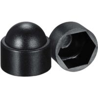 100 pièces – Capuchons de protection pour vis et écrous M8, taille clé de 13 mm – plastique noir
