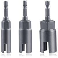 3PCS Power Wing Nut Driver Set 12mm 15mm 18mm Wing Nut Driver Bit 1/4" Hex Shank Nut Driver Power Wing Bit Drill Tool Drive Kit pour l’installation de vis à crochets, torsion de fil