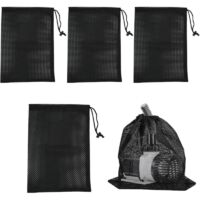 4 Piece Pump Bag, Pump Filter Net Bag, Pond Pump, Pump Barrier Bag for Pond Filter, Mesh Water Pump Filter Bag for Pond Filters (Black)