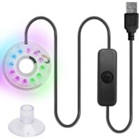LED Lamp for Aquarium, USB 5 V 3 W Underwater Lighting RGB Multi-Colour, Underwater Lighting, Waterproof, ABS, for Aquariums