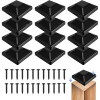 12 Pack Plastic Fence Post Cover Caps for Fence Posts, Patio Posts and Wooden Fences 9 x 9 cm