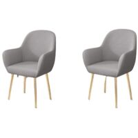 Housses de chaise extensibles avec accoudoirs gris clair lot de 2