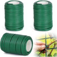 3 x Liens de Jardinage pour Ligatures 20m x 3.5mm Attache Plante Grimpante, Liens pour Végétaux pour la Formation et Le Soutien des Plantes, Vert