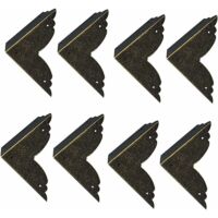 8 pièces Vintage Protecteur Décoratif d'angle en Fer protecteurs d'angle en métal pour Meubles De Protection d'angle De Meuble en Bronze pour Meuble et Boîte en Bois Coffret à Bijoux Bronze 707020mm,V