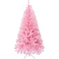 Sapin de Noël artificiel rose de 1,2 m avec support en métal, sapin de Noël non éclairé avec 300 branches, assemblage facile, pour décoration intérieure et extérieure,parfait pour Noël