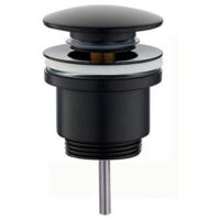 Rue Du Bain – Bonde de lavabo clic-clac universelle en laiton noir mat – Hauteur 10 cm – Ø capot 6,4 cm – Système d'ouverture facile