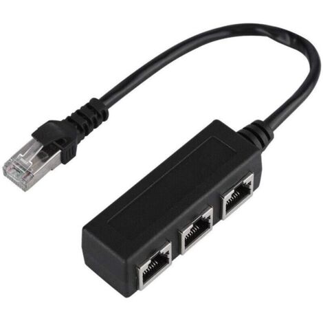 8-inch Ethernet Extension Cable, Includes Ethernet Coupler, RJ45 1 Male to 3 Female LAN Cable, Ethernet Network Adapter, Ethernet Extension Cable (1/4)