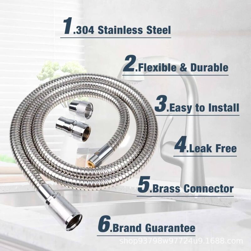 Grohe Kitchen Faucet Replacement Hose - 15mm X 1/2 X 1500 Inch Pull-Out Spray Hose