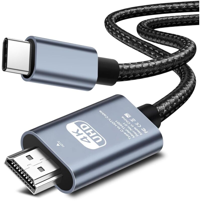 Cavo Thunderbolt 5 Compatibile, 80 Gbps (fino A 120 Gbps), Ricarica 240 W, 2 M, Per USB-C E Thunderbolt 4, 8K Video
