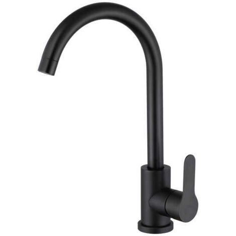 360° Swivel Tall Sink Faucet, Single Handle Bathroom Sink Faucet with Removable Aerator, Black