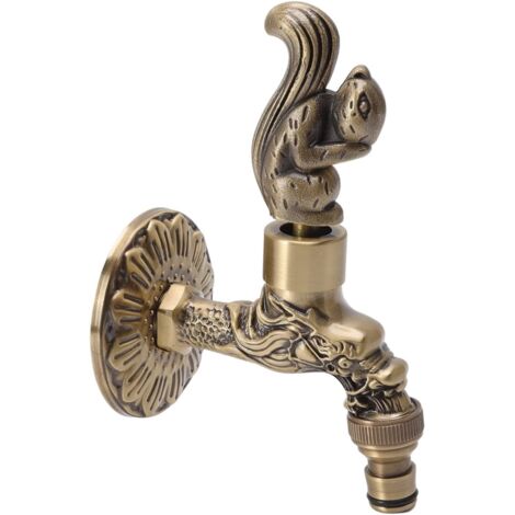 G1/2 Brass Wall Mounted Faucet, European Retro Faucet for Kitchen, Bathroom, Outdoor and Garden (1/5)