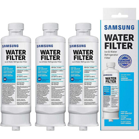 Pack DA97-17376B Refrigerator Water Filter (300 Gallon) for Samsung DA97-08006C HAF-Qin/EXP