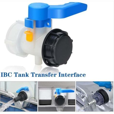 60mm IBC Adapter 60mm 1000L Tank Valve Plastic, 1000 Liter Tank Connector for Water Tank Rain,Container