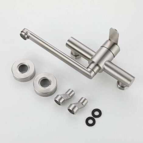 304 Stainless Steel Kitchen Faucet Wall-Mounted In-Wall Hot And Cold - View #9