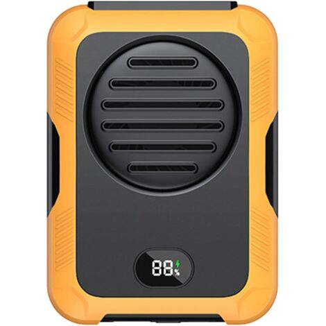 2000mAh Portable Waist Clip Fan, USB Rechargeable Mini Neck Fan, Belt Fan, Wearable Belt Fan for T-Shirts, Jackets, Hiking, Cycling (Yellow) (1/5)