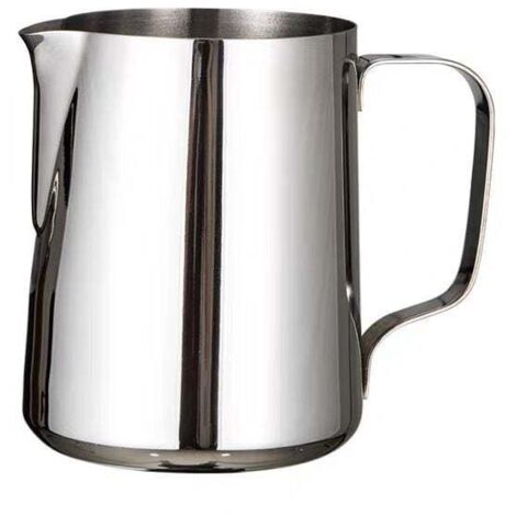 Milk Frothing Pitcher, 304 Stainless Steel Milk Jug, 350ml Steam Pitcher, Coffee Cappuccino Steamer Jug Barista Milk Jug with Decorating Pen, Silver 900ML