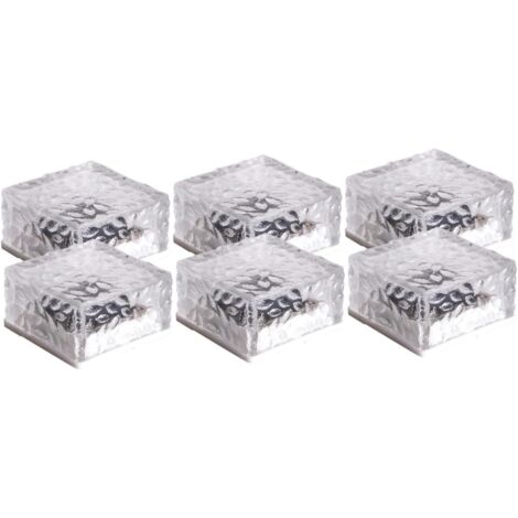 LED Solar Lights for Glass Paver, Pathway Lights, Solar Lights for Garden, Balcony and Patio, Outdoor Decoration (6 Pack/Warm White)