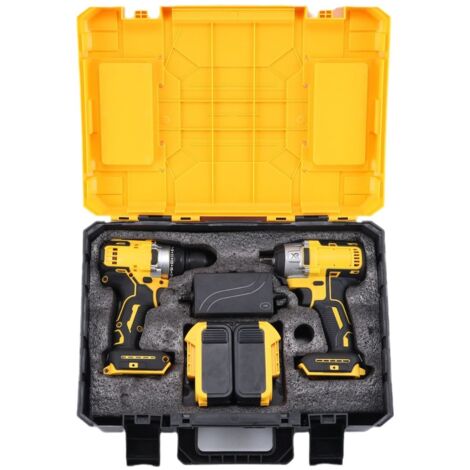 2PCS Drill Kit + DCF887 Impact Driver + DCB115 Charger + Case,Drill