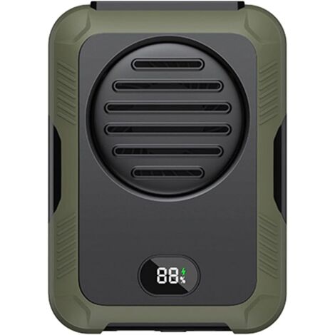 2000mAh Portable Waist Clip Fan, USB Rechargeable Mini Neck Fan, Belt Fan, Wearable Belt Fan for T-Shirts, Jackets, Hiking, Cycling (Green)