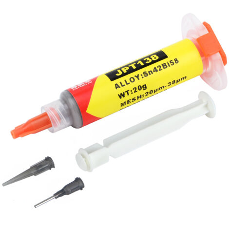 Electronic Solder Paste Syringe Sn42 Bi58 Solder Melting Point 138 Low Temperature No-Clean Solder Paste Suitable for Soldering Electronic BGA IC Components
