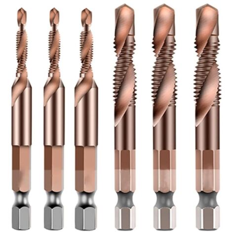 M3-M10 HSS Screw Drill Bit CO M35 Cobalt Tap Combination Metric Drill Bit 6.35 1/4" Hex Quick Change Metal Woodworking Tool