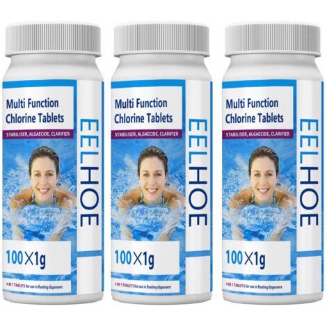 Swimming Pool Effervescent Chlorine Tablets, Suitable for Water Quality Cleaning and Algaecide of Swimming Pools and Children's Pools (300 Tablets)