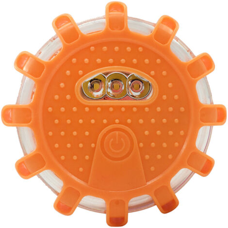 PCS LED Flashing Light, LED Vehicle Flashing Light, Multifunction Emergency Light Warning Light, with Magnetic Base, for Cars, Towed Vehicle, Trucks, Accidents, Orange Color (1/5)