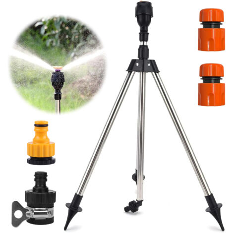 Lawn sprinkler adjustable height, sprinkler with hose connector 1/2 inch 360° rotating lawn sprinkler for large areas Automatic water sprinkler for plants in the garden (1/5)