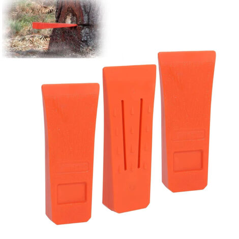 6 Inch Chainsaw Felling Wedge with Spikes for Safe Felling, ABS Garden Wedges with Bag, Sturdy and Durable, Lumberjack Accessory Tool/Set of 3 (1/5)