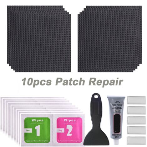 10 Piece Resilient Black Repair Kit, Trampoline Repair Kit Repairs Holes or Tears in Trampoline Mats (1/4)