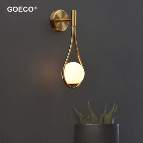 Modern LED Wall Light, Industrial Wall Lamp, Adjustable Wall Sconce, Glass Round Ball Lampshade, E27, Metal Wall Lamp, Living Room, Hallway