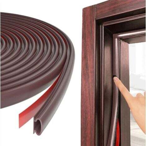 Door and Window Sealing Strip, 6m Brown D-Shaped Door and Window Sealing Strip Soundproofing Replacement Suitable for 2.5-6mm Gaps PVC Insulated Sealing Strip (1/4)
