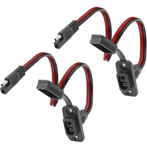 Quick Connector Adapter, 12 AWG Extension Cord, Side Power Port, Temperature Resistant, Universal Solar, Battery Charger (2 Pcs, 0.3m), SAE (1/5)