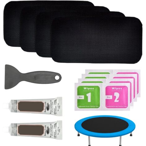 Trampoline Repair Kit, Rectangular Adhesive Trampoline Patch Repair Set, Jumping Mat Fixing Kit with Glue for Trampoline Air Mattress (1/4)
