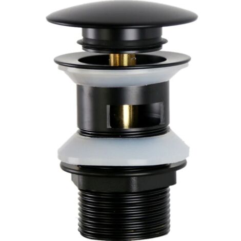 Promotion Universal G1 1/4" Brass Pop-up Basin Drain Pop-up Basin Drain with Overflow, Click-Clack System, Tool-Free Installation, Matte Black