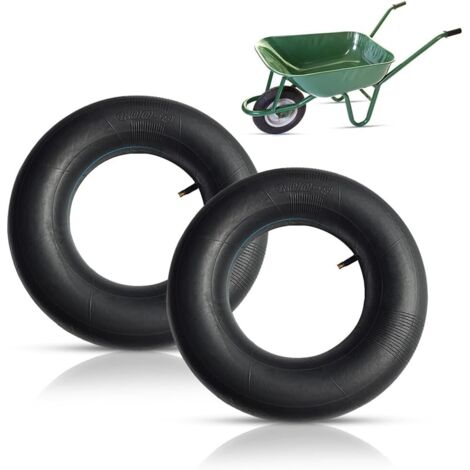 Wheelbarrow Inner Tube, 2 Pieces Wheelbarrow Inner Tubes 4.80/4.00-8, for Hand Cart, Transport Cart, Garden Cart, Lawn Mower (Black)
