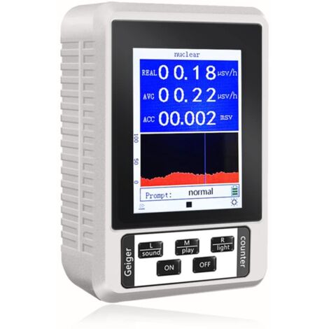 Geiger Counter – Dosimeter Radiation Detector for Measuring β、Y Radioactivity, X-Ray Detection, Black XR1-W White