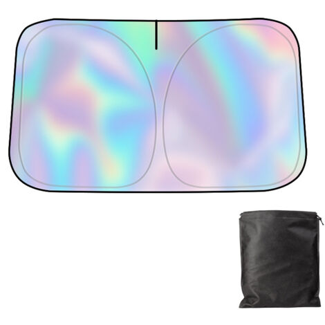 Car Sun Shade Front Windshield, Foldable Sun Shade for Car Anti UV Heat Insulation, Car Sun Shade Laser Titanium Silver Parasol/Large