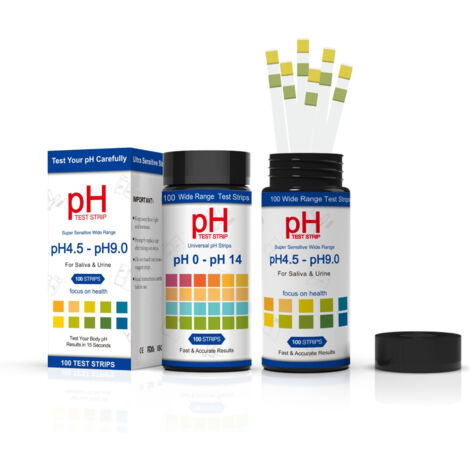 100 Pack Universal pH Test Strips, Full Range 0-14, Rapid pH Tests for Urine, Saliva, Drinking Water, Laboratories, Aquariums, Gyms, Swimming Pools (1/5)