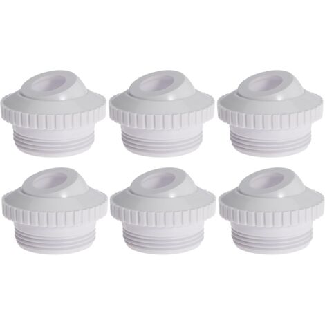 Six Pack 3/4" Pool Spout Opening for Hayward SP1419D, Directional Flow Ball Inlet Fitting, Hydrostream Return Spout with 1-1/2" MIP Thread (Spout-E6)