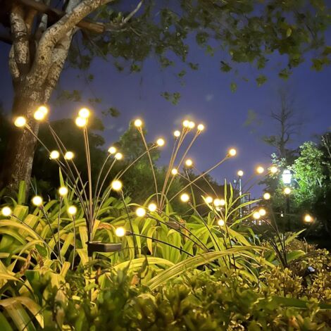 Solar Lights Outdoor, Solar Garden Lights Outdoor, Solar Garden Lights Outdoor, IP65 Waterproof Outdoor Garden Decoration, LED Solar Lights Outdoor (6pcs 48 LED/Warm White)