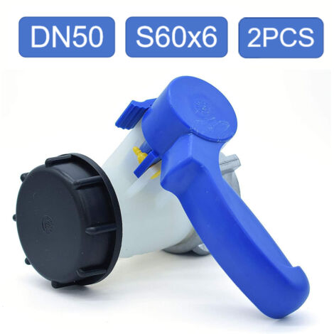 Tank valve - S75X6 nut and S60X6 outlet - Schütz compatible - 2PCS
