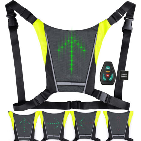 Sequin cycling vest. Improved 2-in-1 LED vest. Adjustable shoulder strap. Rechargeable battery offers 4 and 15 hours of autonomy. Waterproof radio remote control. (1/4)